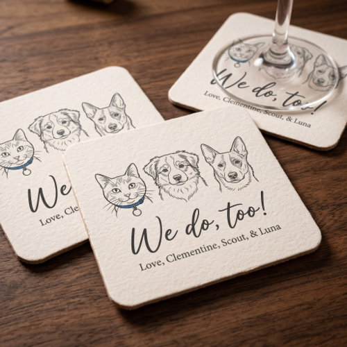 Coasters (Square) UGC 1: the personalized paper coaster with smokey & sylvester's portrait