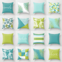 Apple Green Teal Aqua Blue Retro Home