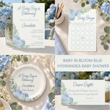 Baby in Bloom Blue Hydrangea Baby Shower