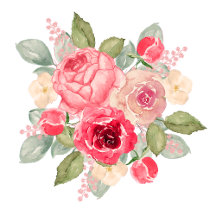 Bouquet of Painted Pink Roses Garden Party Theme  