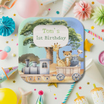Blue Safari Birthday Invitation & Party Supplies