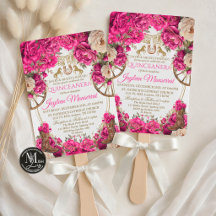 Elegant Fuchsia Pink Gold Cowboy Quinceañera Suite
