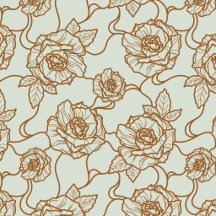 Whispers of Rose, Elegant Line Art Floral Pattern