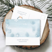 Blue Watercolor Christmas