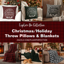Christmas Holiday Throw Pillows & Blankets