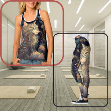 Art Deco Dusty Rose Cat Lover Yoga Collection