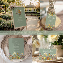 Sage Green Wildflower Boho Wedding Collection