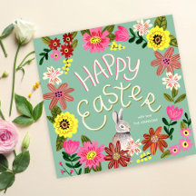 Colorful Spring Garden Easter Cards, Gifts & Home 