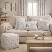 Rustic Shabby Chic Floral Wood – Soft Pink & Blue 