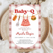 Baby-Q Red Gingham Girl Baby Shower Collection