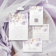 Purple Elegant Botanical Floral Boho Wedding