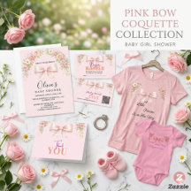 Pink Bow Coquette Floral Girl Baby Shower