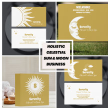 White and Gold Celestial Business