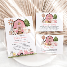 Farm Animals, Pink Barn Baby Shower Collection
