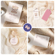 Pink Carousel Girl Baby Shower