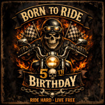 50th Birthday Biker Skull Motorcycle Vintage Ride 