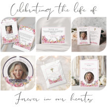 Colorful pink peony flower memorial service suite