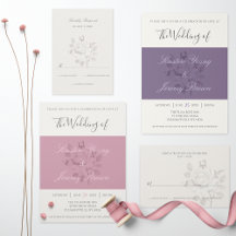 Modern Blushing Rose Botanical Wedding Suite
