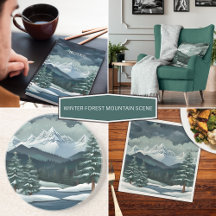Winter Forest Mountain Scene