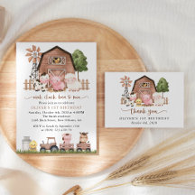 Farm Animals, Brown Barn First Birthday Collection