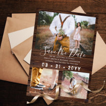 Photo Wedding Save The Dates Modern Minimalist