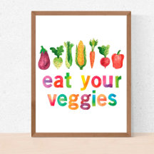 Eat Your Veggies Watercolor Typography