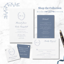 Romantic Botanical Crest Wedding