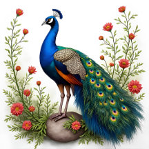 Luxurious Siam Peacock with flowers