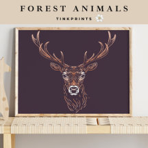 Forest Animal Woodland Wall Prints