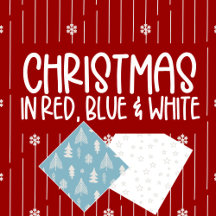 Christmas in red, blue and white