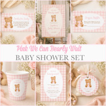 We Can Bearly Wait Pink Baby Shower
