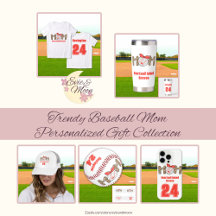 Trendy Baseball Mom Personalized Gift Collection