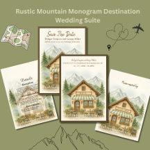 Rustic Mountain Monogram wedding Destination suite