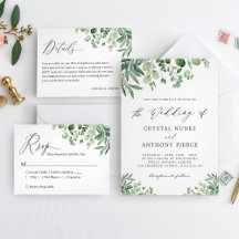 Greenery Eucalyptus Leaves Invitation Suite