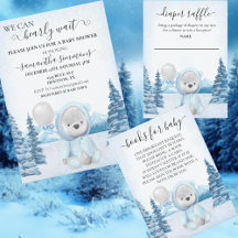 Winter Teddy Bear Baby Shower Christmas
