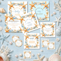 Coastal chic Blue Sea You Soon Baby Shower