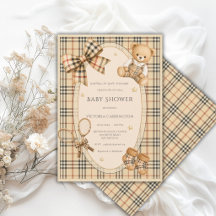 Posh & Preppy Plaid Teddy Bear Baby Shower