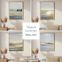 Calm Minimalist Abstract Landscape Wall Art Set