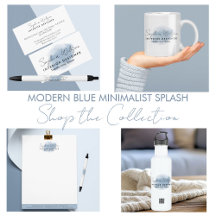 Modern Blue Minimalist Watercolor Business Brand