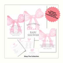 Pink Baby Shower Editable Templates