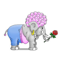 Romantic Elephants Valentines Day
