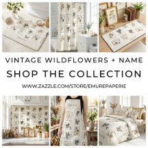 Vintage Pressed Botanical Monogram Name Home Decor