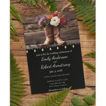 Western Cowboy Boots Floral Elegant Mason Jar