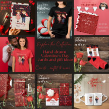 Hand-drawn Valentine's Day cards and gift ideas