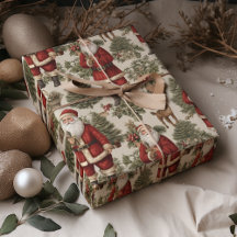 Retro, Vintage Santa Wrapping Paper