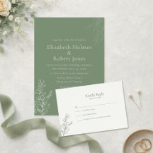 Sage Green Monochrome Botanical Wedding Collection