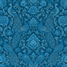 Luxury Persian Rich Peacock Blue Pattern 