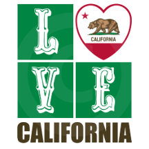 Love California Golden State Flag Heart