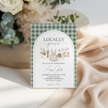 Green Gingham Locally Grown Baby Shower Collection