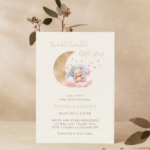 Twinkle Twinkle Little Star Gold Moon Baby Shower